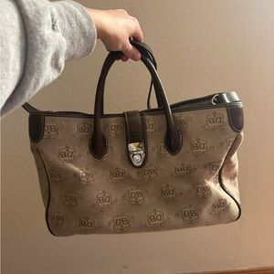 Dooney & Bourke Beige and Brown Monogram Handbag